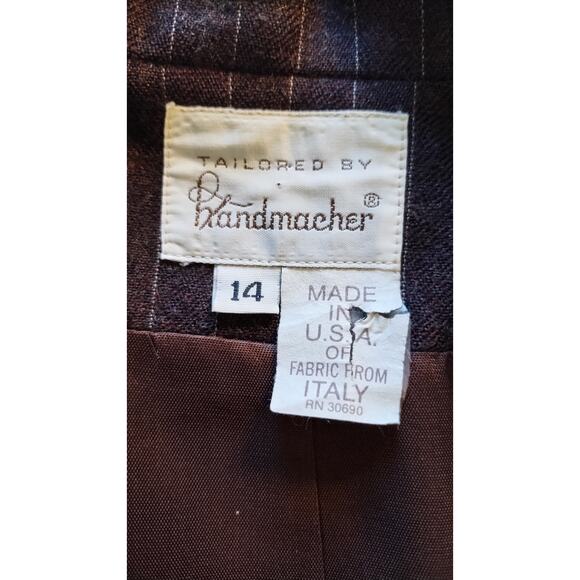 Vintage 1950s Tailored by Handmacher Wool Skirt Suit Set Size 14 USA - Picture 9 of 16